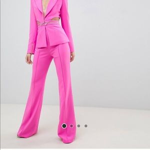 Forever Unique hot pink flare suit pants